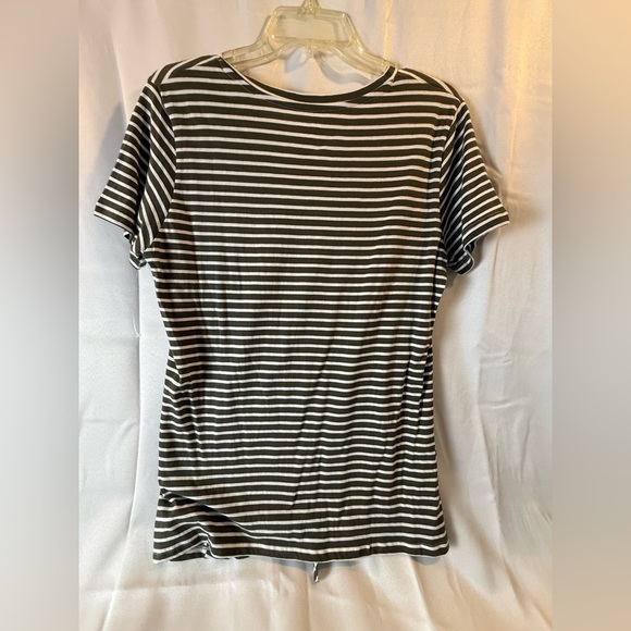 Striped V-Neck Tie-Front Top - Picture 9 of 9